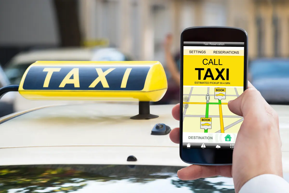Customer booking an Excel Taxi Yeovil journey from a mobile phone